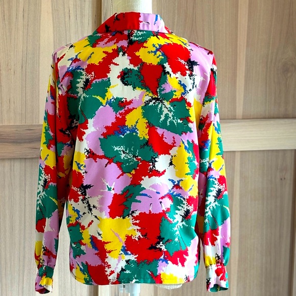 Vintage Alice Long Sleeve Abstract Blouse. Women’s Sz-10P. Colorful EUC - Picture 2 of 10